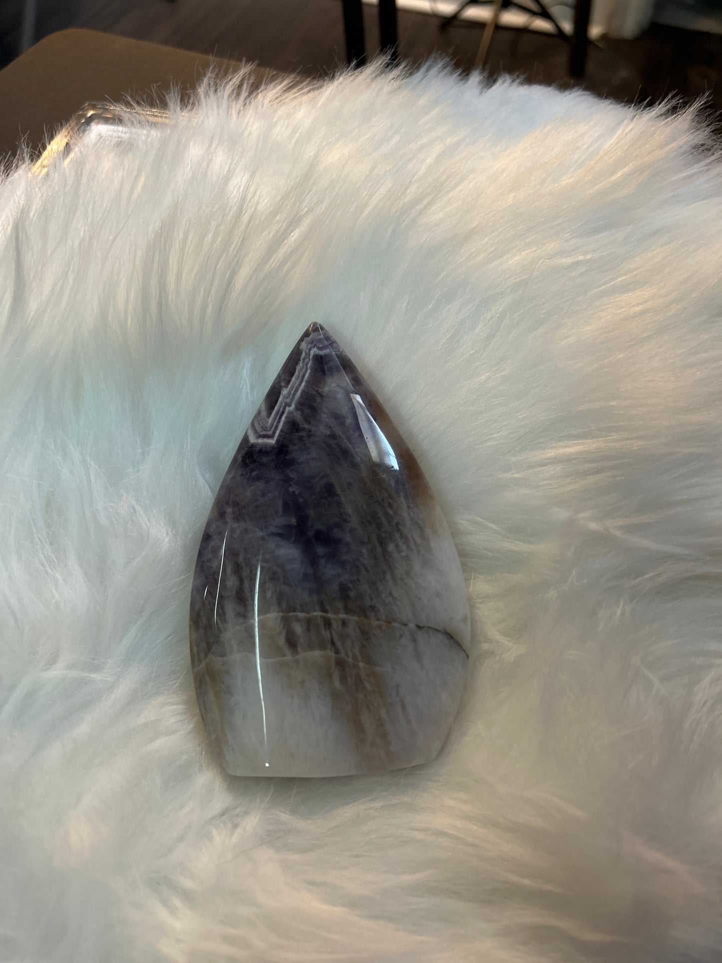 Chevron amethyst "feather amethyst" flame