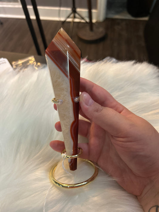 Carnelian wand w/ stand