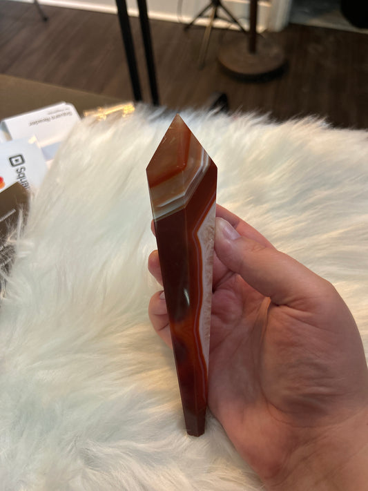 Carnelian wand w/ stand